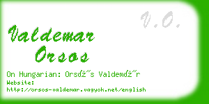 valdemar orsos business card